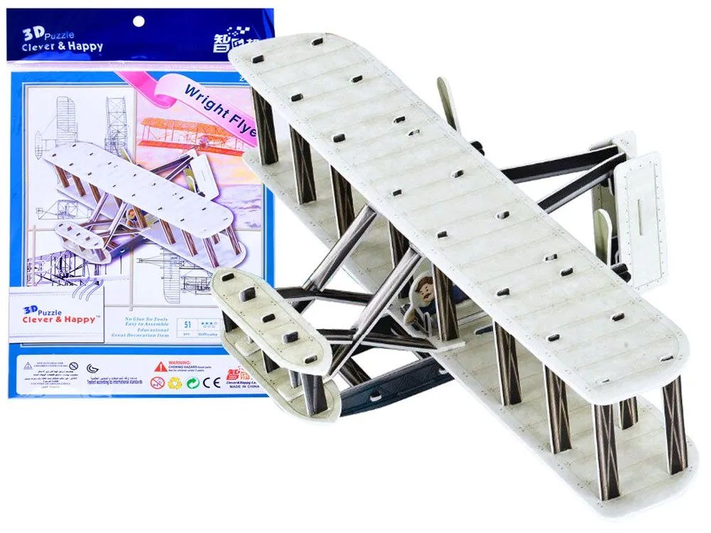 puzzle-3d-samolot-braci-wright-flyer-51-eleza2905