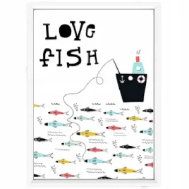 plakat-w-ramce-love-fish-a3