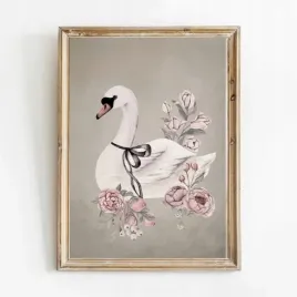 plakat-w-ramce-swan-flower-a4
