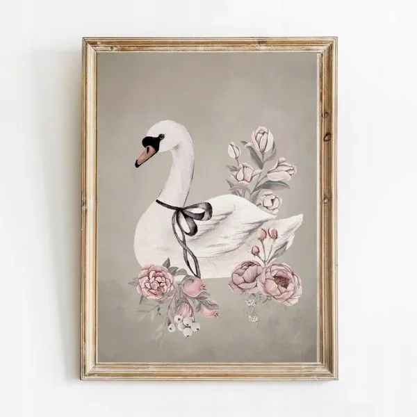 plakat-w-ramce-swan-flower-a4-stan-nowy