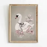 plakat-w-ramce-swan-flower-a4-stan-nowy