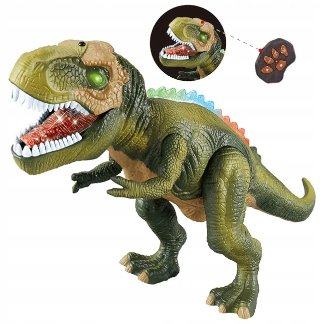 DUŻY DINOZAUR STEROWANY T-REX CHODZI RYCZY ŚWIECI