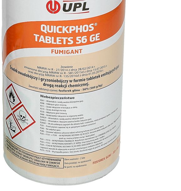 Quickphos 56GE tabletki środek na krety karczowniki fumigacja 1kg ERLI.pl
