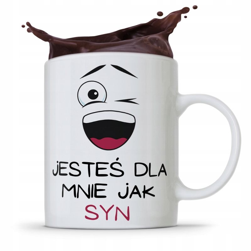 Ciekawe Czy Dumna Jestes Z Syna KUBEK PREZENT DLA SYNA JESTEŚ DLA MNIE JAK SYN - ERLI.pl
