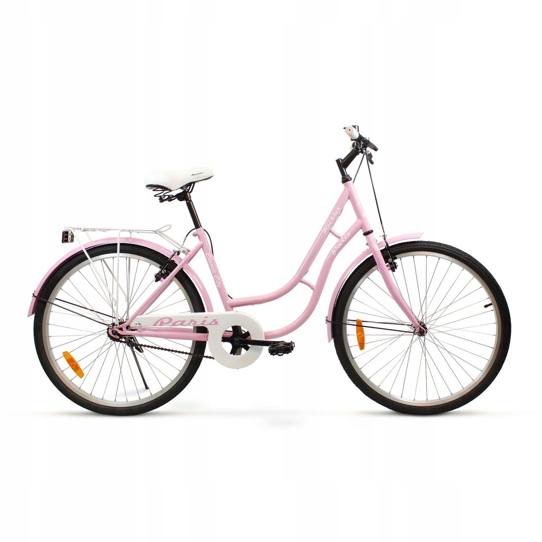 RÓŻOWY ROWER MIEJSKI LEKKA DAMKA 26 CALI BAGAŻNIK ERLI.pl