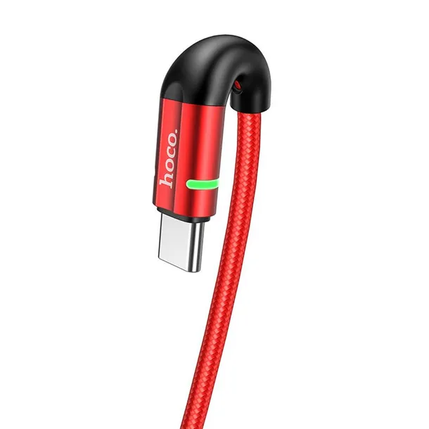 hoco-kabel-usb-do-typ-c-shadow-led-3a-u93-czerwony-waga-z-opakowaniem-0-3-kg