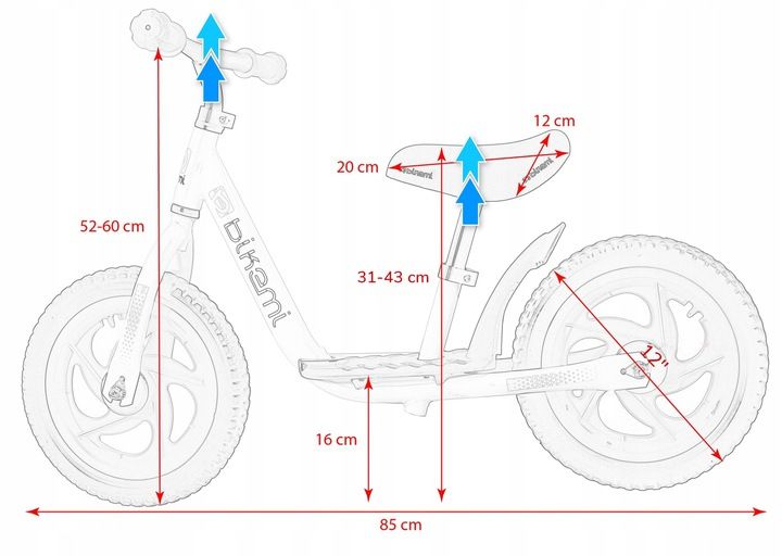 Rowerek Biegowy BikeMi DLA DZIECI Rower Dziecięcy - ERLI.pl