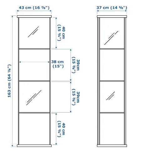 ikea-detolf-witryna-43x163-cm-bialy-stan-nowy
