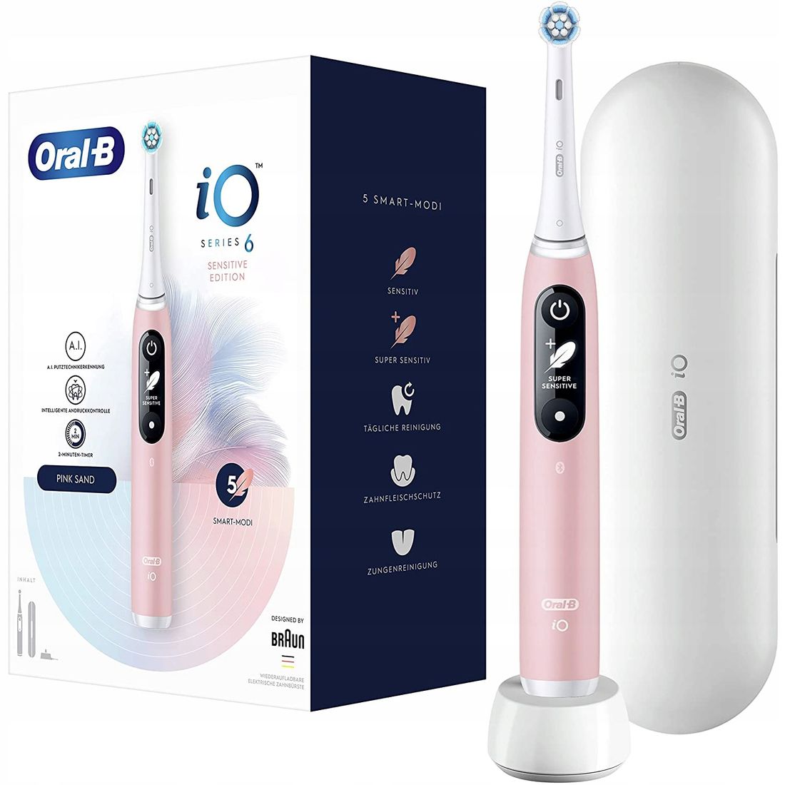 SZCZOTECZKA MAGNETYCZNA ORAL-B IO SERIES 6 RÓŻOWA - ERLI.pl