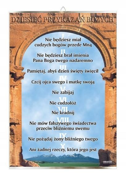 Dziesięć przykazań Bożych religia plansza plakat - ERLI.pl