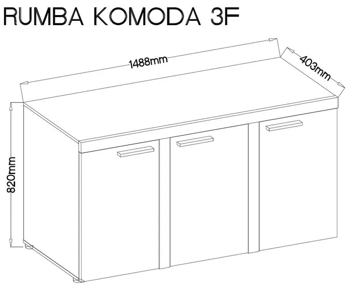komoda-rumba-3f-dab-lefkas-stan-nowy