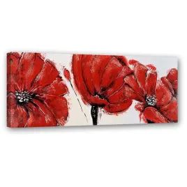 obraz-na-plotnie-maki-czerwone-malowany-90x30