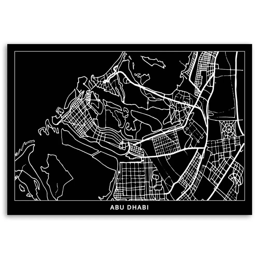 obraz-na-plotnie-abu-dhabi-plan-miasta-120x80
