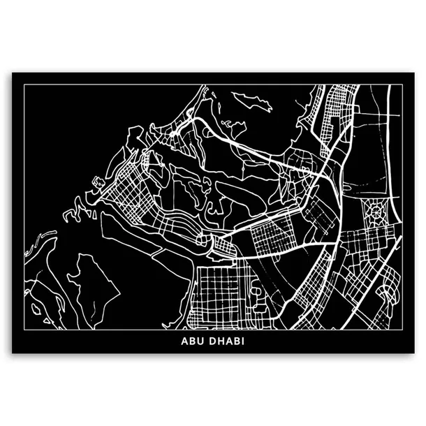 obraz-na-plotnie-abu-dhabi-plan-miasta-90x60-sposob-wykonania-druk-cyfrowy