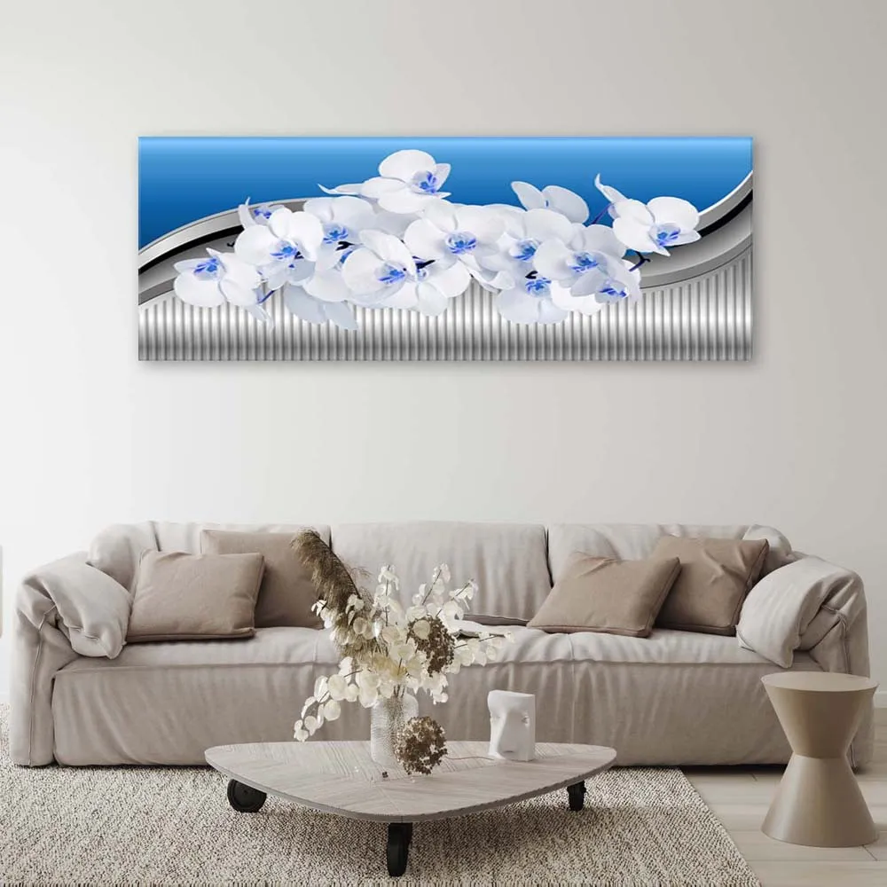 obraz-na-plotnie-kolorowa-orchidea-120x40