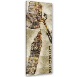 obraz-na-plotnie-londyn-big-ben-retro-30x90
