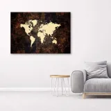 obraz-na-plotnie-brazowa-mapa-swiata-60x40-stan-nowy
