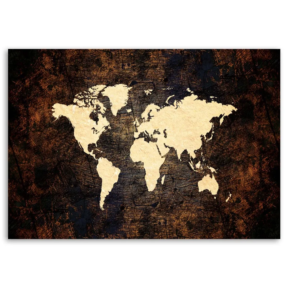obraz-na-plotnie-brazowa-mapa-swiata-90x60