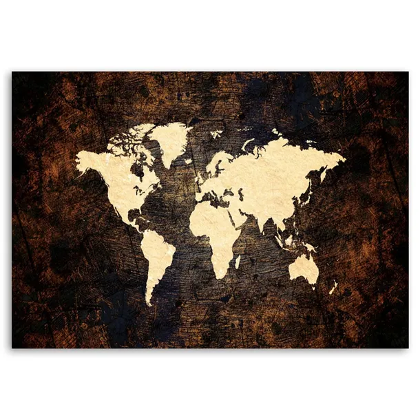 obraz-na-plotnie-brazowa-mapa-swiata-100x70-sposob-wykonania-druk-cyfrowy