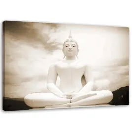 obraz-na-plotnie-bialy-buddha-spa-100x70