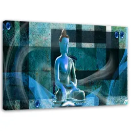 obraz-na-plotnie-buddha-niebieski-abstrakcja-90x60
