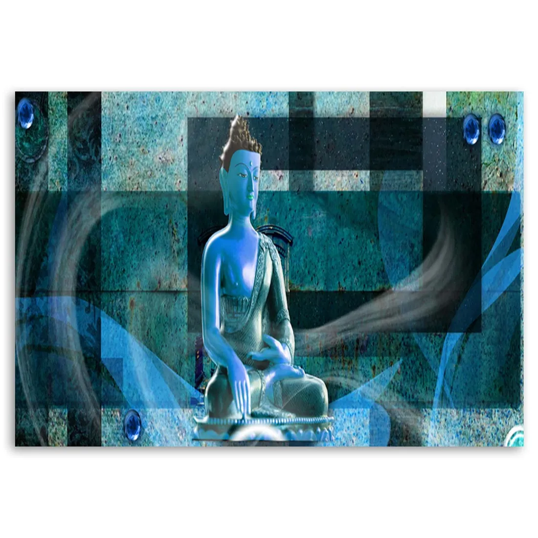 obraz-na-plotnie-buddha-niebieski-abstrakcja-90x60