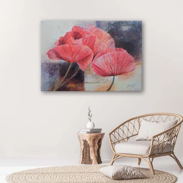 obraz-na-plotnie-maki-czerwone-90x60-stan-nowy
