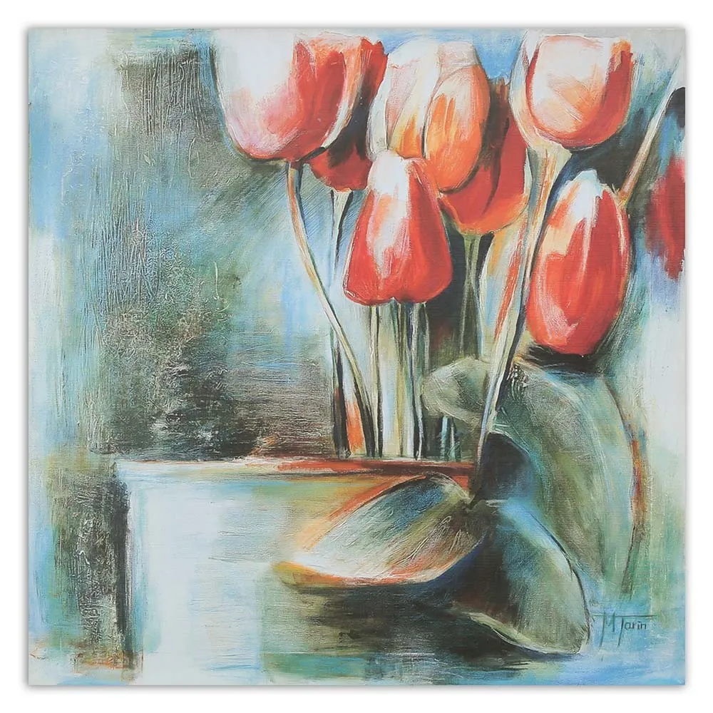 obraz-na-plotnie-tulipany-czerwone-wazon-30x30