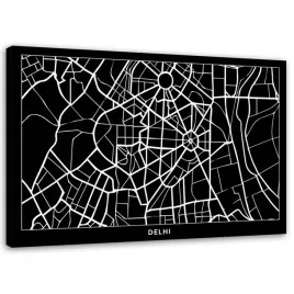 obraz-na-plotnie-delhi-plan-miasta-90x60