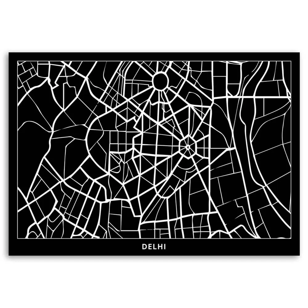 obraz-na-plotnie-delhi-plan-miasta-90x60