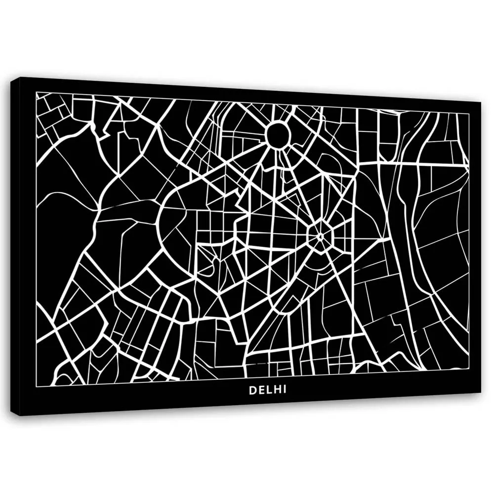 obraz-na-plotnie-delhi-plan-miasta-60x40-stan-nowy