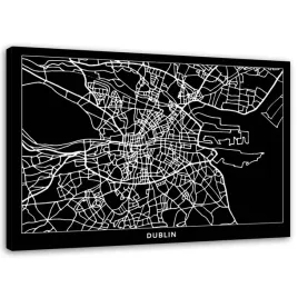 obraz-na-plotnie-dublin-plan-miasta-60x40