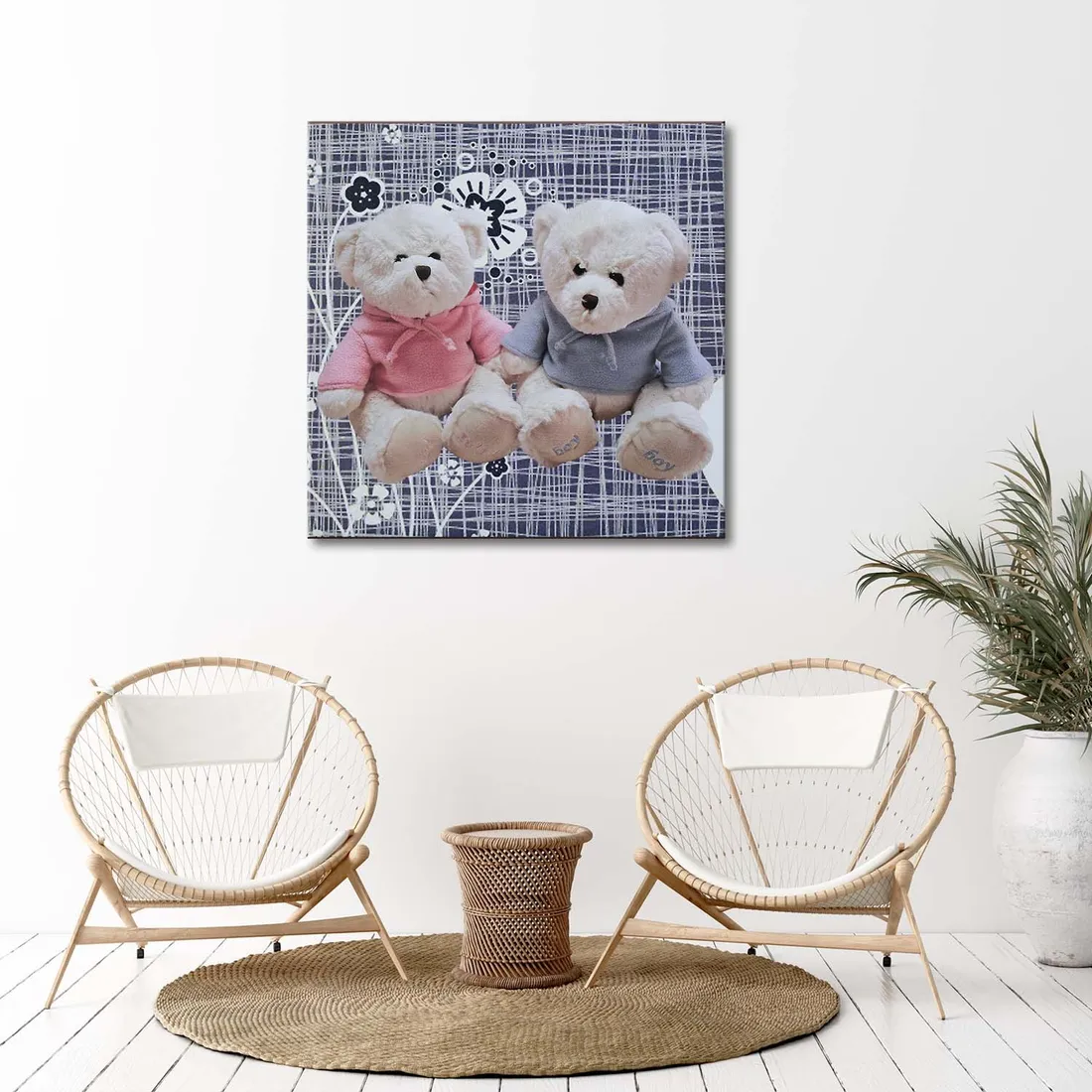 obraz-na-plotnie-biale-misie-40x40