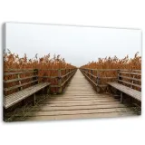 obraz-na-plotnie-pomost-morze-120x80