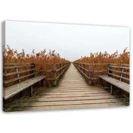 obraz-na-plotnie-pomost-morze-60x40