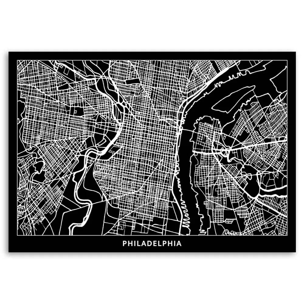 obraz-na-plotnie-filadelfia-plan-miasta-100x70