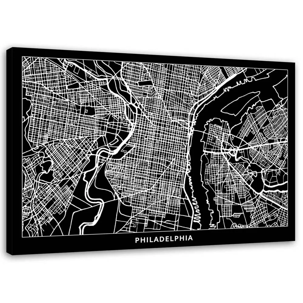 obraz-na-plotnie-filadelfia-plan-miasta-90x60-stan-nowy