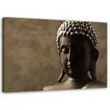obraz-na-plotnie-posag-buddha-brazowy-100x70