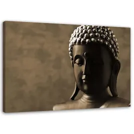 obraz-na-plotnie-posag-buddha-brazowy-60x40