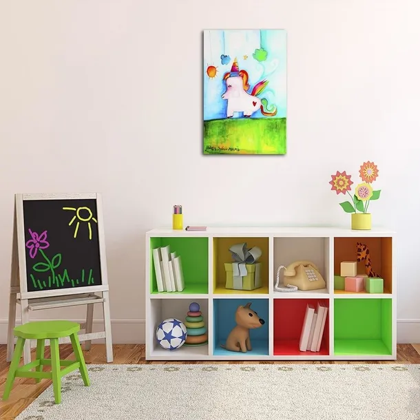 obraz-na-plotnie-kolorowy-jednorozec-70x100-stan-nowy