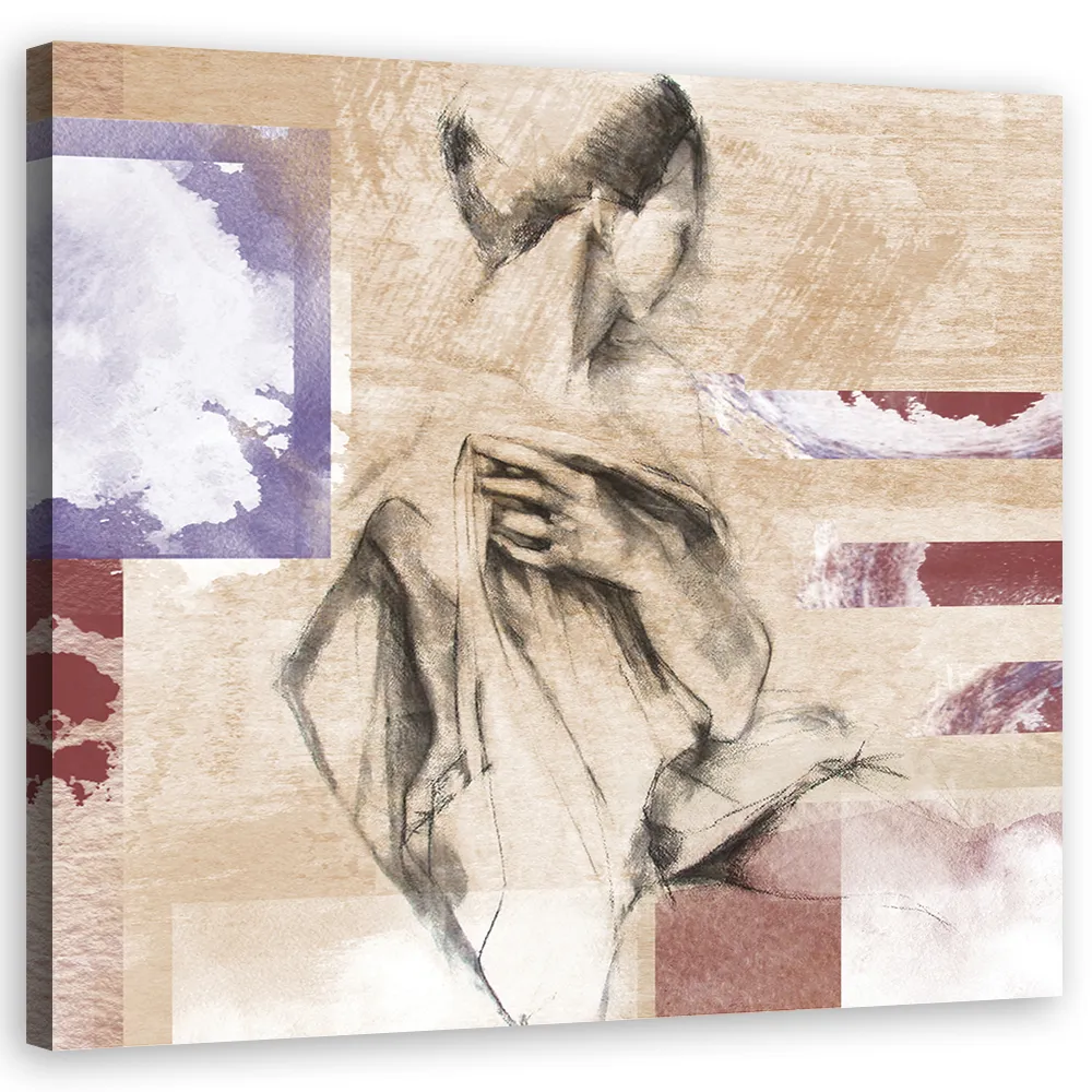 obraz-na-plotnie-kobieta-bezowy-40x40-stan-nowy