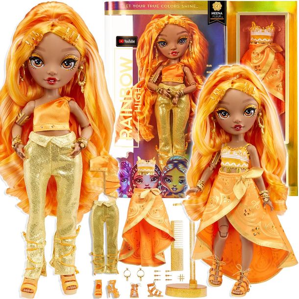 Rainbow High Lalka Meena Fleur Seria 4 Pomarańczowa Zestaw Dwie