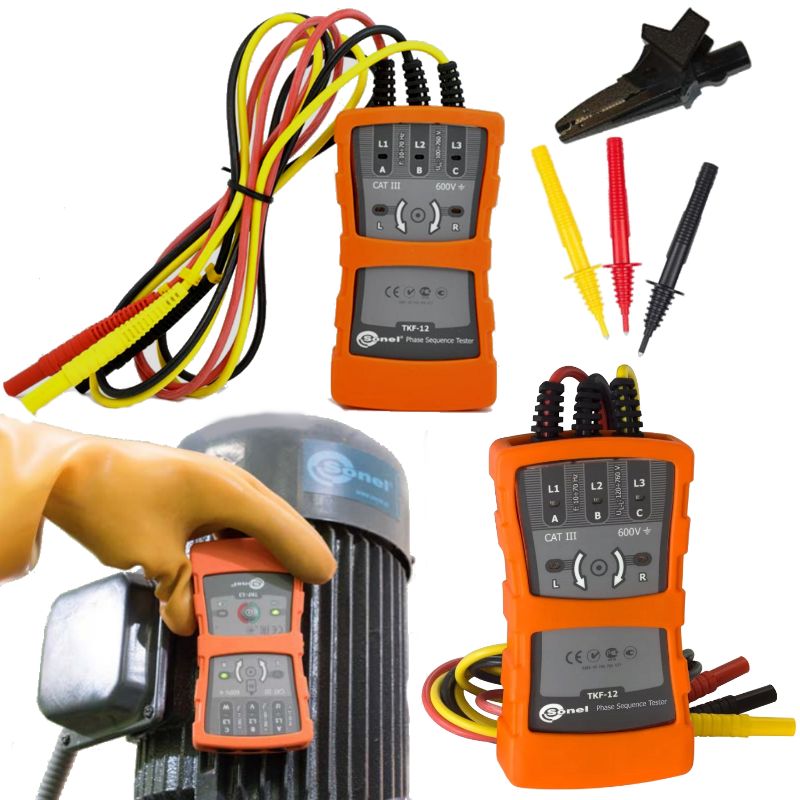 SONEL TKF-12 Tester Kolejności Faz Wskaźnik Zestaw - ERLI.pl