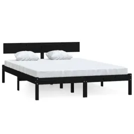 810121-bed-frame-black-solid-wood-120x190-cm-4ft-small-double