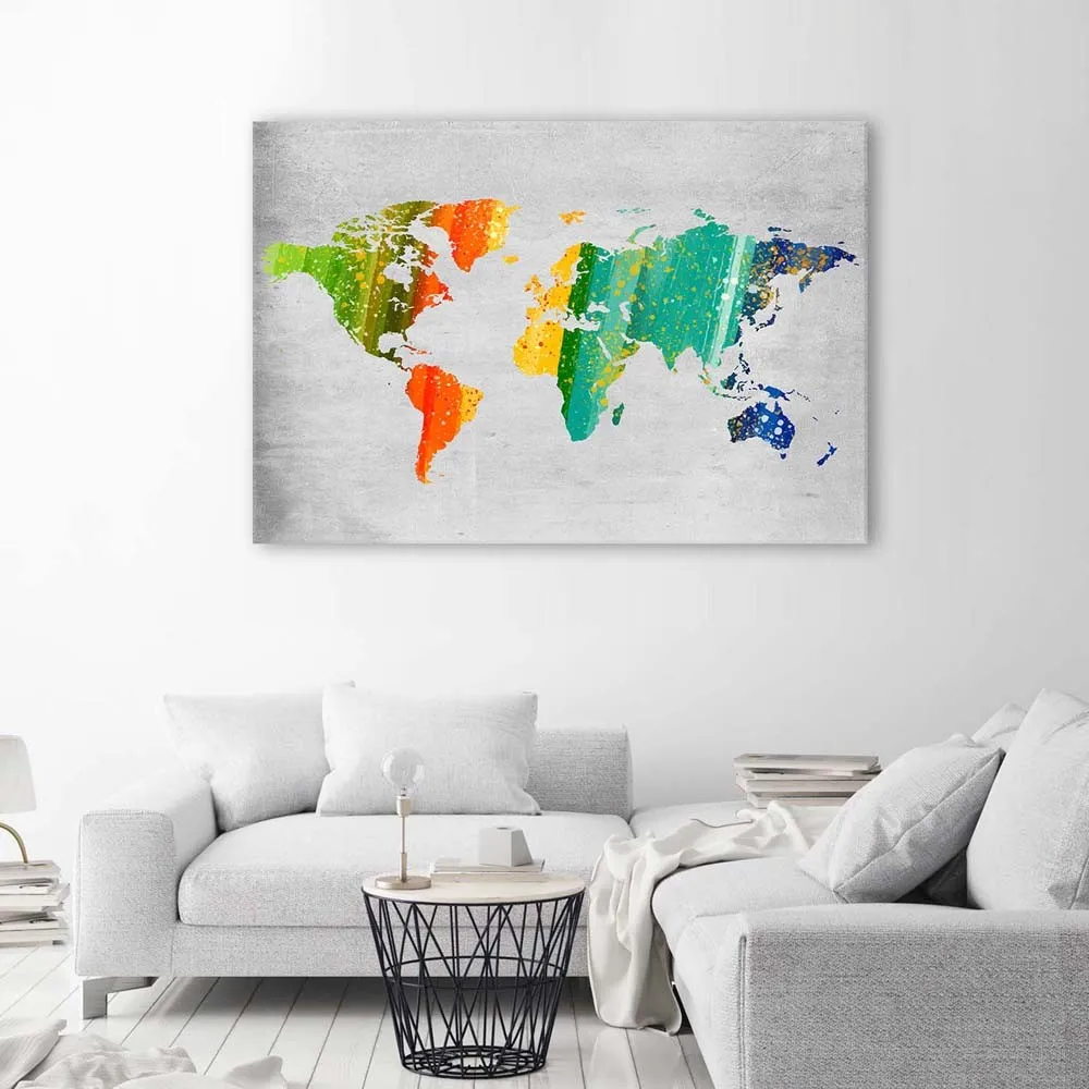 obraz-na-plotnie-mapa-kolorowa-100x70