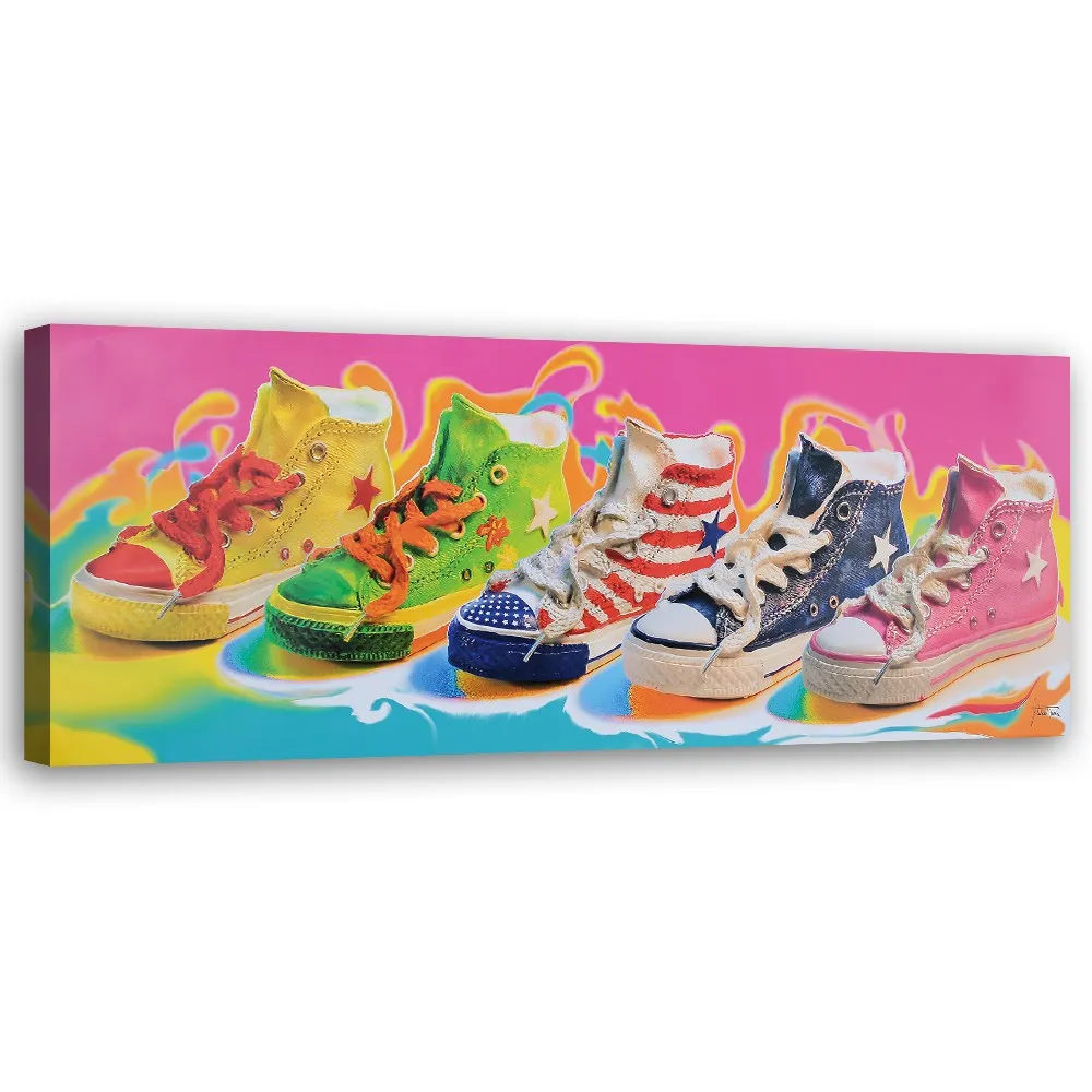 obraz-na-plotnie-trampki-kolor-150x50-stan-nowy