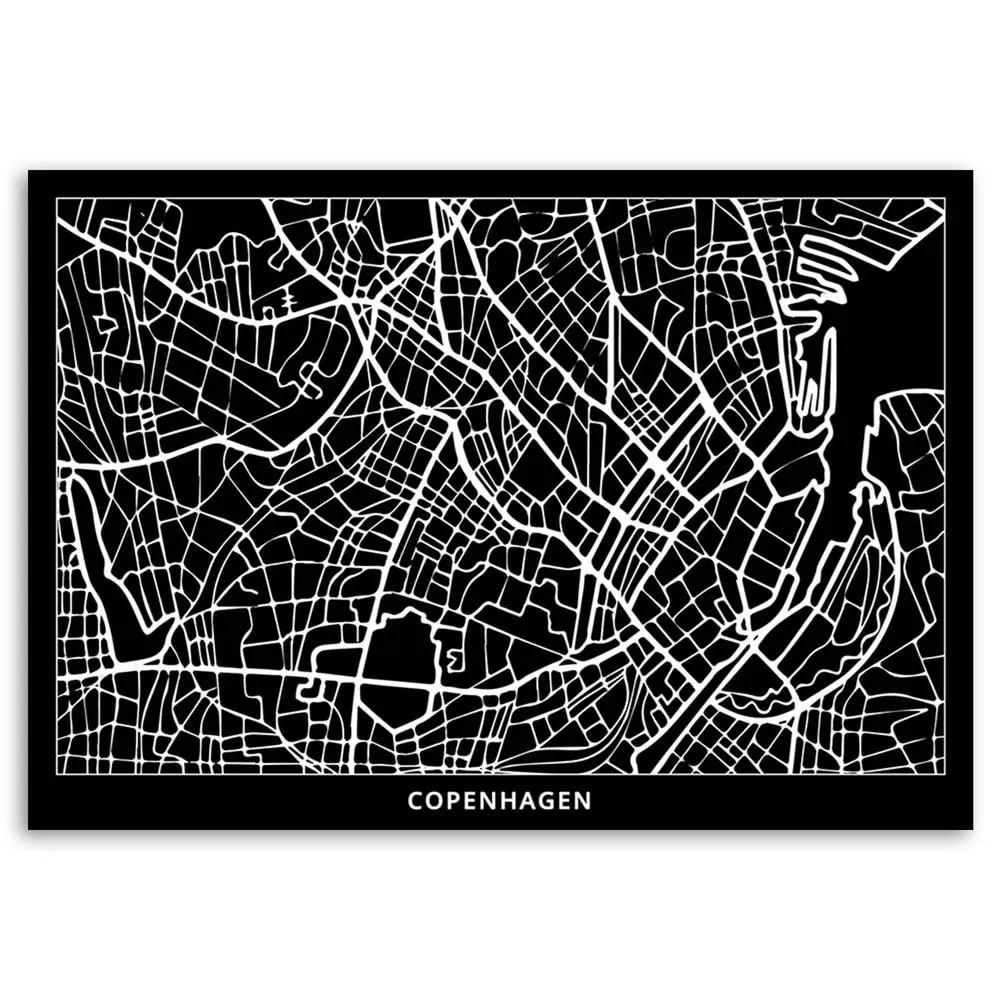 obraz-na-plotnie-kopenhaga-plan-miasta-60x40