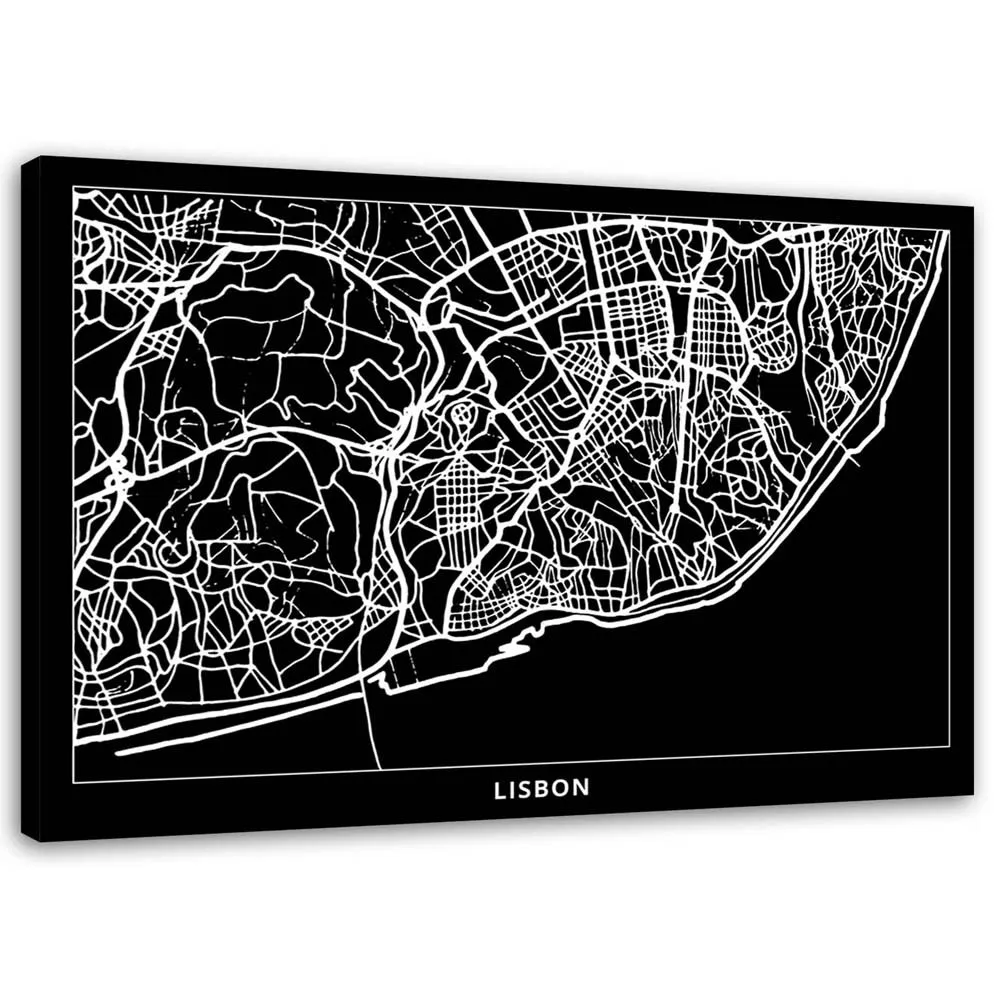 obraz-na-plotnie-lizbona-plan-miasta-90x60-stan-nowy