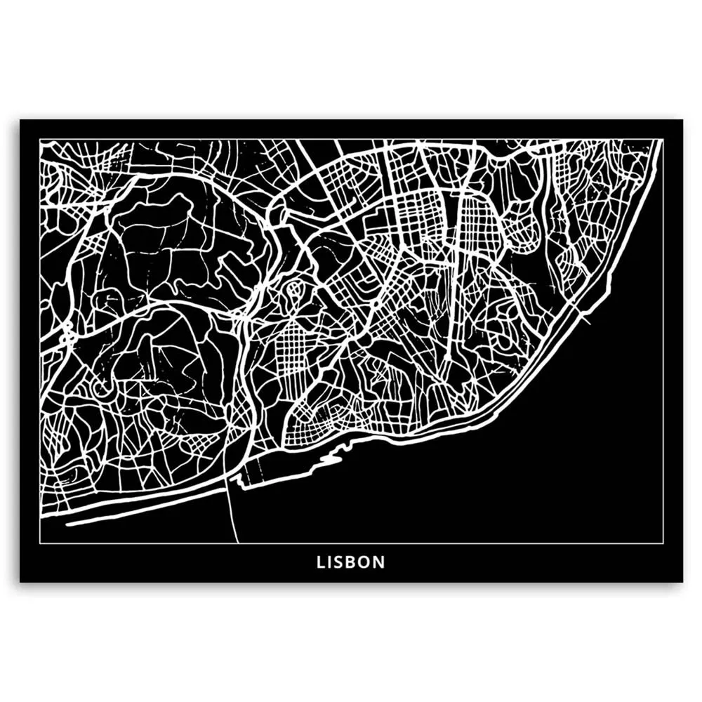 obraz-na-plotnie-lizbona-plan-miasta-90x60