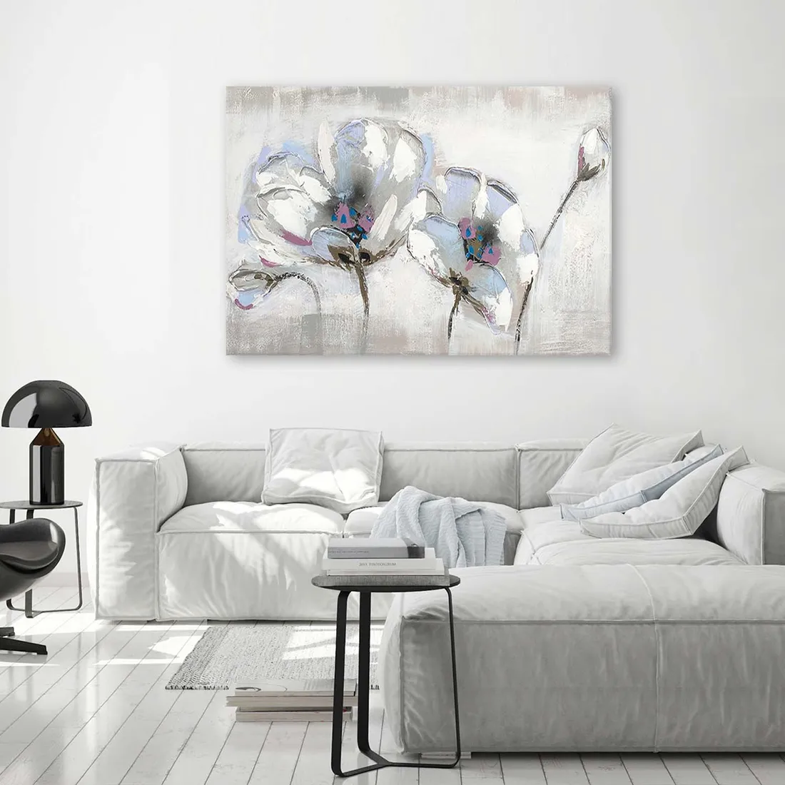 obraz-na-plotnie-akwarela-biale-kwiaty-90x60